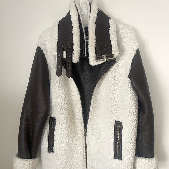 Unreal Fur Symbiosis Shearling Leather Jacket XS - Picture 3 of 13
